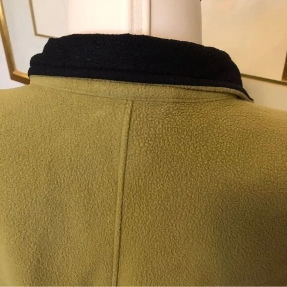 REI Women's Large Green‎ Fleece Full Zip Jacket Black Side Panels Hiking Camping